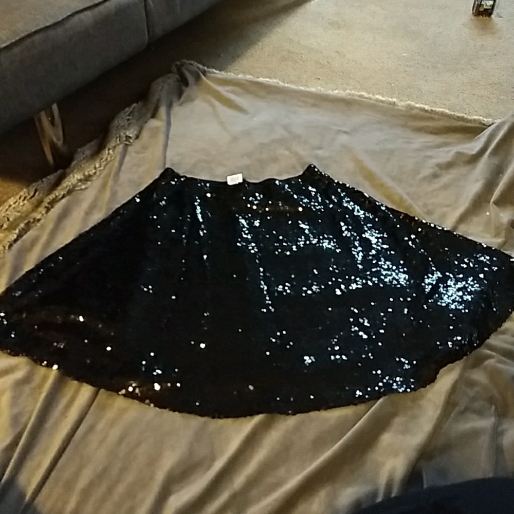 Black sequin skirt